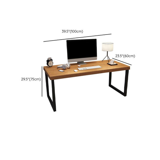 Rectangular Shaped Wood Computer Desk Brown Writing Desk for Home