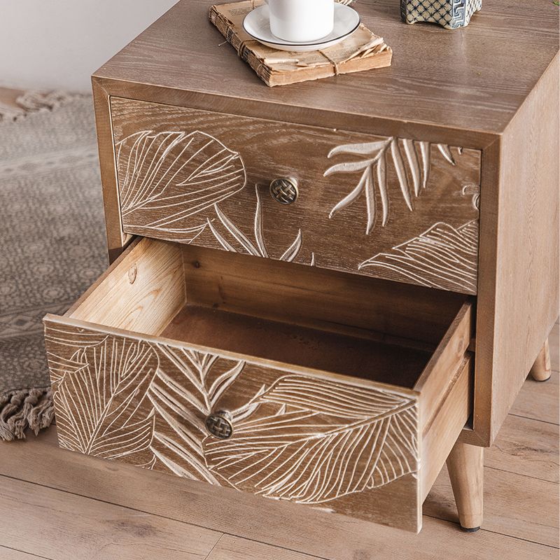 Coffre brun avec tiroirs, armoire rectangulaire en bois en détresse