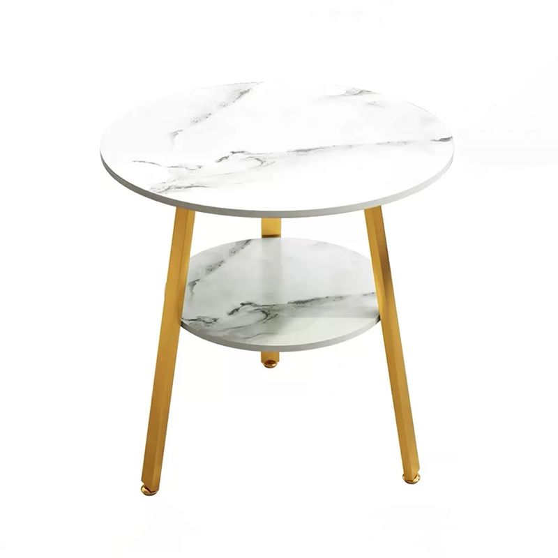 3 Legs Base Design Cocktail Table Brown/white/black Wood-paneled Round Coffee Table Clearhalo 'Coffee & Accent Tables' 'End & Side Tables' 'end_side_table' 'end_side_tables' 'furn' 'furn_end_side_tables' 'Furniture' 'furniture_end_side_table' 'Living Room Furniture' 1200x1200_1ecac2be-e1e7-4ab2-93d9-7e4517506093