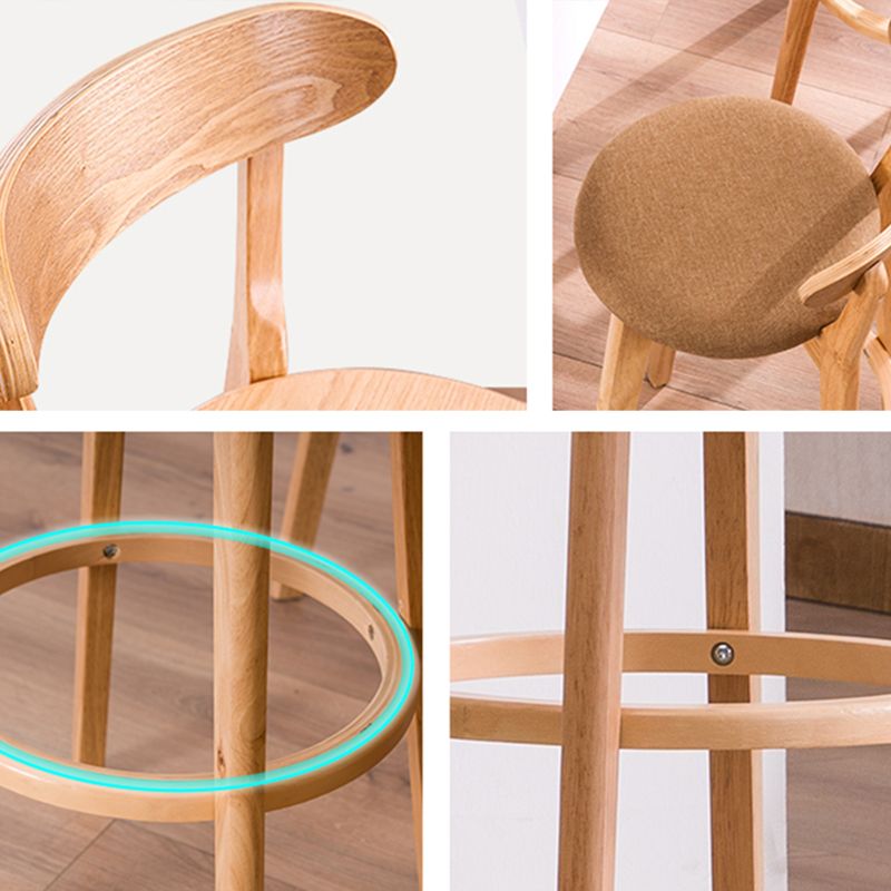Contemporary Solid Wood Barstool Bristol Bar Stool with Footrest and Low Back Clearhalo 'Bar Furniture' 'Bar Stools' 'bar_stools' 'furn' 'furn_bar_stools' 'furniture_bar_stools' 'Kitchen & Dining Furniture' 'kitchen&dining_furn' 'kitchen' 'kitchen_furn' Furniture' 1200x1200_1eccd57f-e960-451c-8f2f-2d6b5aba53e5