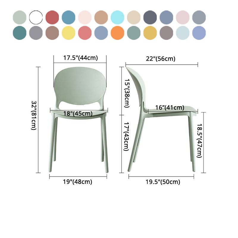 Scandinavian Kitchen Open Back Side Chair Matte Finish Plastic Dining Chair Clearhalo ' kitchen&dining_furn' 'Dining Chairs' 'Dining Tables & Seating' 'dining_chair' 'furn' 'furn_dining_chair' 'Furniture' 'furniture_dining_chair' 'Kitchen & Dining Furniture' 'kitchen' 1200x1200_1ecf412a-3c8d-4f2c-adff-c80f1cd665e6