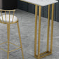 Glam Wood Pub Table with Rectangle Table Top Gold Sled Table - 41.3" H Clearhalo 'Bar Furniture' 'Bar Tables' 'bar_tables' 'furn' 'furn_bar_tables' 'Furniture' 'furniture_bar_tables' 'Kitchen & Dining Furniture' 1200x1200_1ed02ac1-18d9-4fc1-b003-c39698b69803