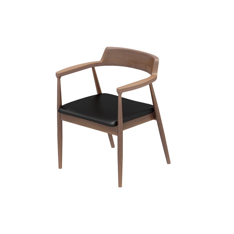 Eigentijdse arm eetstoelen gestoffeerde eetkamerstoelen met houtbasis