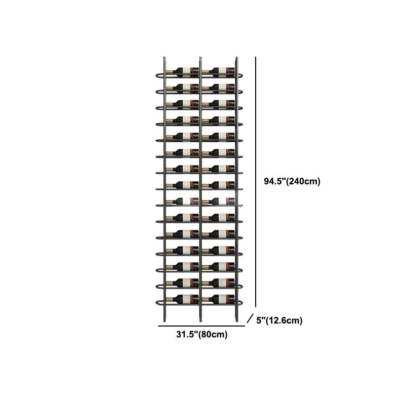 Industriële wijnfleshouder vloer wijnrek in mat zwart