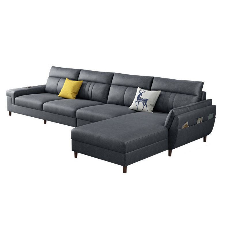 Square Arm Dark Gray Cushion Back Storage Stain-Resistant Sofa Clearhalo 'furn' 'furn_sectionals' 'Furniture' 'Living Room Furniture' 'Sectionals' 1200x1200_1ed1bfe6-0565-406c-bef1-5f5801862270