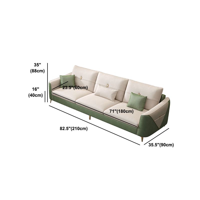 Modern Standard Square Arm Faux Leather Stain Resistant Sofa Couch