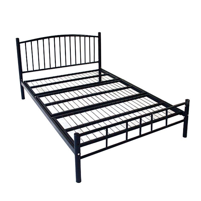 Contemporary Slat Bed Metal Black Open-Frame Bed with Custom Gold Legs Clearhalo 'Bedroom Furniture' 'Beds' 'furn' 'furn_beds' 'Furniture' 1200x1200_1ed2a2e6-2e93-4030-ba17-6fa4ca65abec