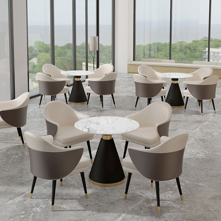 Simplicity Style Sintered Stone Dining Table Single Pedestal Base Round Table for Home Clearhalo ' dining_table' 'Dining Tables & Seating' 'Dining Tables' 'furn' 'furn_dining_table' 'Furniture' 'furniture_dining_table' 'Kitchen & Dining Furniture' 'kitchen&dining_furn' 'kitchen' 'kitchen_dining_table' 1200x1200_1ed665d6-2e94-400b-ae02-11ff2bd3f5d9