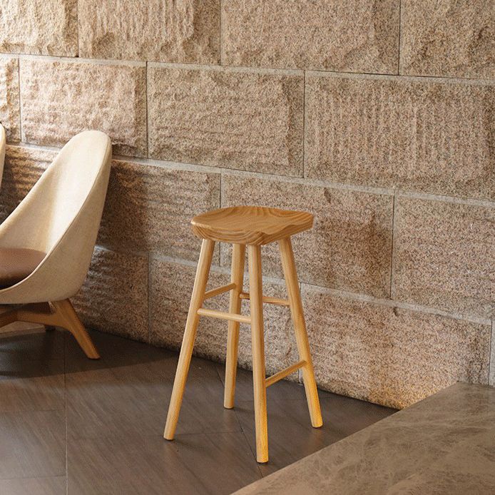 モダンなブリストルソリッドウッドバースツールバックレスフットレストバースツール