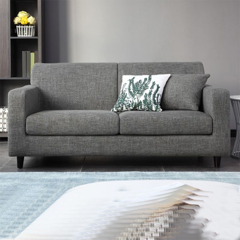 32.67 "wリネンスクエアアームソファ2つの枕と現代標準ソファ