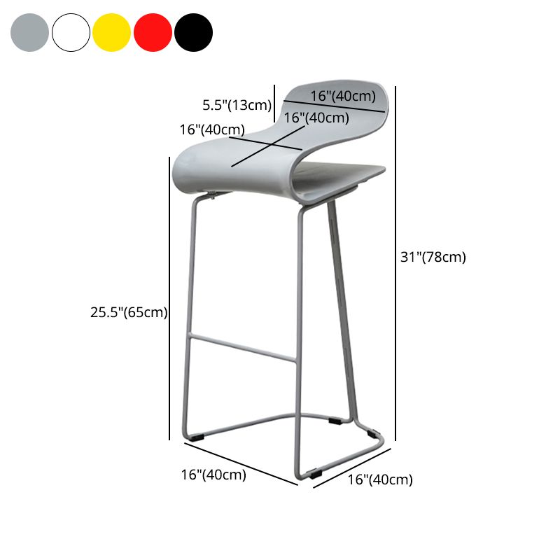 Scandinavian Style Bar-stool with PP Seat Counter Stools for Kitchen Clearhalo 'Bar Furniture' 'Bar Stools' 'bar_stools' 'furn' 'furn_bar_stools' 'furniture_bar_stools' 'Kitchen & Dining Furniture' 'kitchen&dining_furn' 'kitchen' 'kitchen_furn' Furniture' 1200x1200_1ed7ba82-1935-49ee-9b86-9d5825e2c650