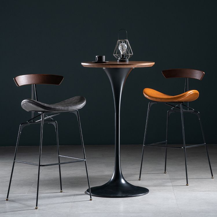Industrial Leather Bristol Stool Matte Finish Footrest Low Back Barstool Clearhalo 'Bar Furniture' 'Bar Stools' 'bar_stools' 'furn' 'furn_bar_stools' 'Furniture' 'furniture_bar_stools' 'Kitchen & Dining Furniture' 1200x1200_1ed9f048-a7d8-49b5-a00c-3c9d831f4eb1