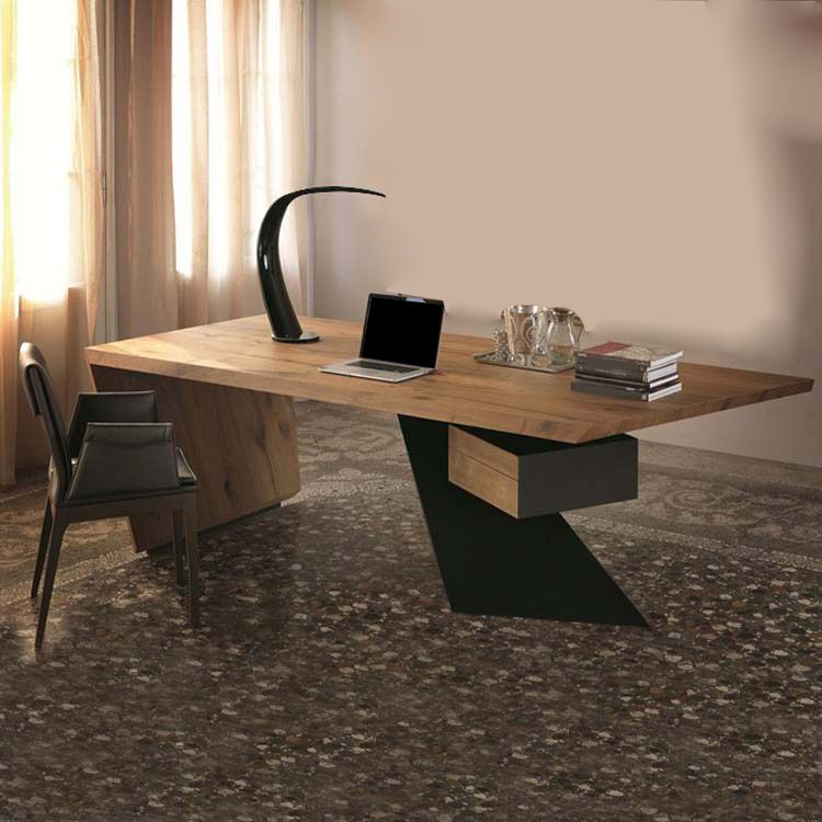 Industrial Style Executive Desk Rectangular Wood Office Desk for Home Clearhalo 'furn' 'furn_office_desk' 'Furniture' 'Office Desks' 'Office Furniture' 'office_desk' 1200x1200_1eda7d07-ca01-4148-829f-6947c64c1427