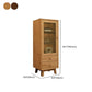 Mid Century Solid Wood 1-Door Cabinet Glass Paned Side Cabinet with 2-Drawer Clearhalo 'Cabinets & Chests' 'cabinets_chests' 'furn' 'furn_cabinets_chests' 'Furniture' 'Living Room Furniture' 1200x1200_1edaaa8a-6031-4f98-b264-c61a7798365c