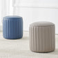 Pouf contemporaneo resistente all'acqua rotonda in pelle arancione ottomana