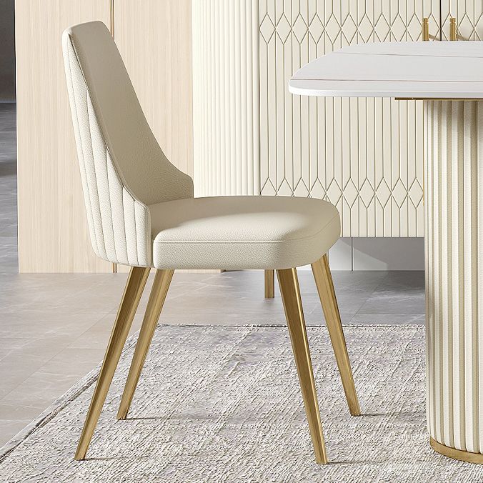 White Glam Dinette Set for Dining Room 1/4/5/7 Pieces Stone Top Dining Table Set Clearhalo 'Dining Room Sets' 'Dining Tables & Seating' 'dining_room_set' 'furn' 'furn_dining_room_set' 'Furniture' 'Kitchen & Dining Furniture' 1200x1200_1edb54ce-fc6d-4a42-a74b-0956cb2af6ae