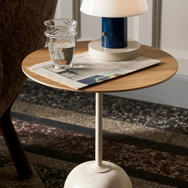 Contemporary End Slide Table Round Living Room Pedestal Marble Corner Table