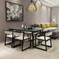 Rectangle Black Dining Table Wooden Table Industrial with Double Pedestal Clearhalo ' dining_table' 'Dining Tables & Seating' 'Dining Tables' 'furn' 'furn_dining_table' 'Furniture' 'furniture_dining_table' 'Kitchen & Dining Furniture' 'kitchen&dining_furn' 'kitchen' 'kitchen_dining_table' 1200x1200_1edc508e-3d4e-48d1-9802-bd8027e7ca34