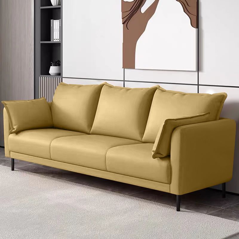 Standard Loose Back Square Arm Loveseat Faux Leather Stain Resistant Settee Furniture Clearhalo 'Furniture' 'furniture_sofas' 'kitchen' 'kitchen_sofas' 'Living Room Furniture' 'Sofa' 'sofas' 1200x1200_1edc99a3-d1a5-47c5-bb76-8e1340ae54d3