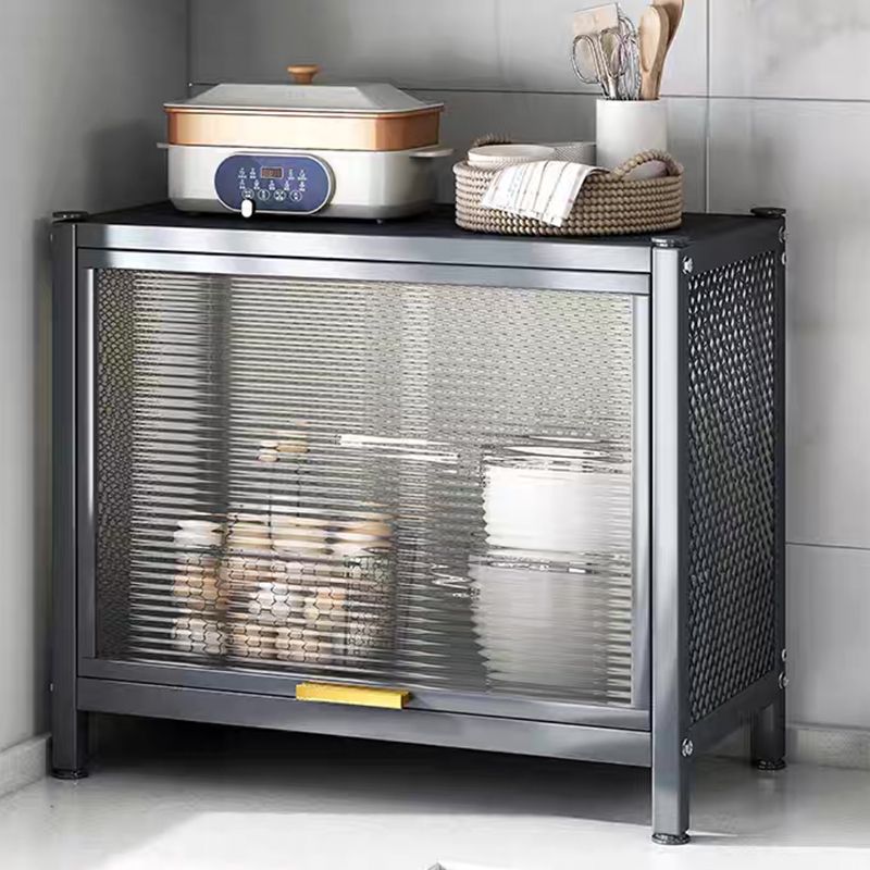 Serveur de restauration en métal et en plastique serveur de buffet noir contemporain