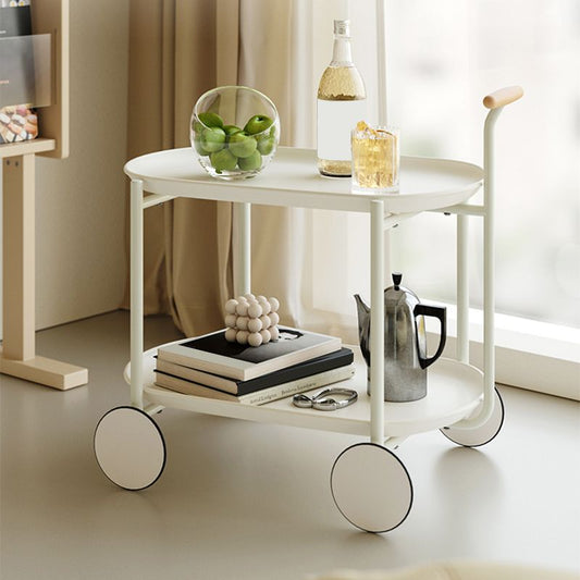 Tavolo laterale in metallo contemporaneo ovale di divano di divano laterale tavolo