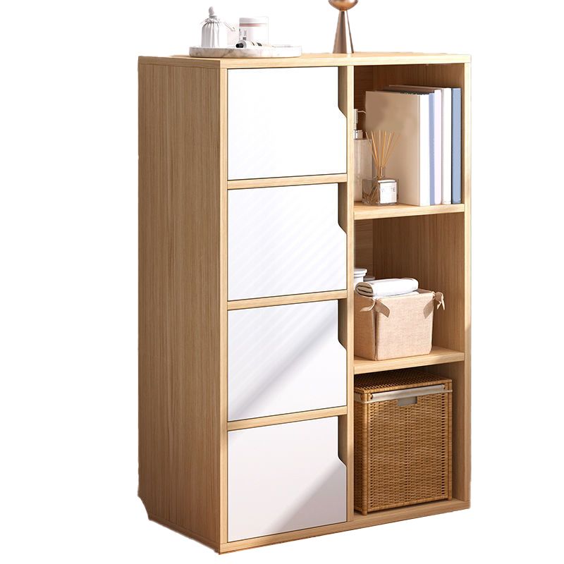 Wooden Side Cabinet with Shelves and Doors 9.44" Wide Storage Cabinet Clearhalo 'Cabinets & Chests' 'cabinets_chests' 'furn' 'furn_cabinets_chests' 'Furniture' 'Living Room Furniture' 1200x1200_1ede846d-21e1-4948-9cc3-a864e7e1c5bf