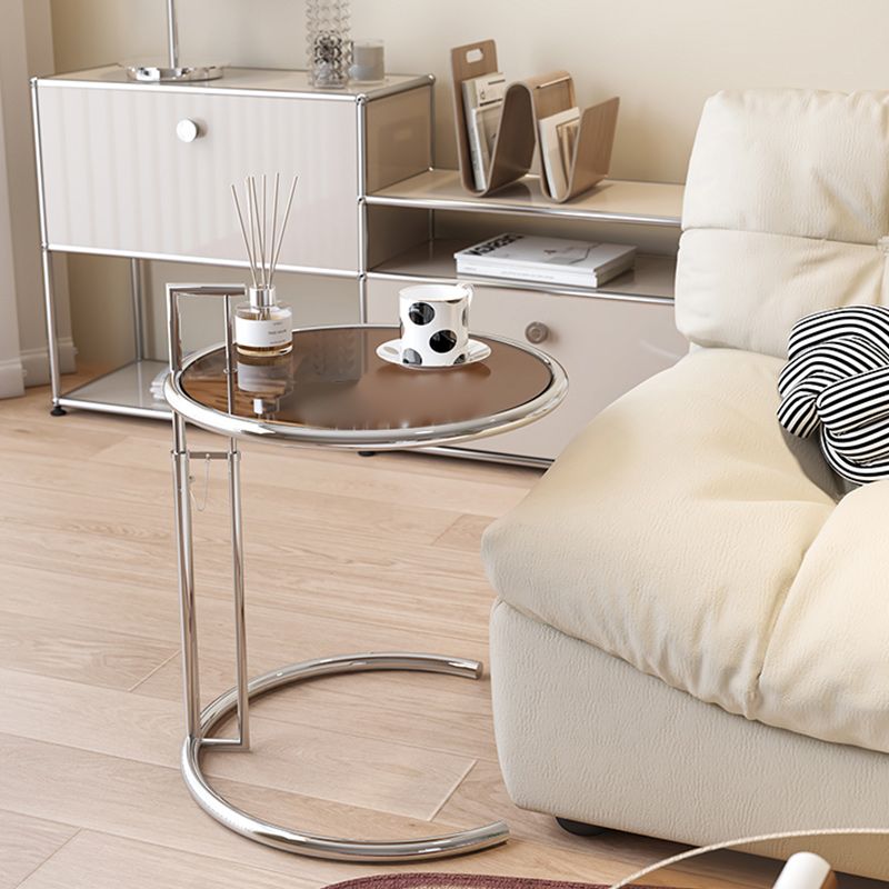 20" Wide Contemporary Corner Table Metal Round Accent Side Table Clearhalo 'Coffee & Accent Tables' 'End & Side Tables' 'end_side_tables' 'furn' 'furn_end_side_tables' 'Furniture' 'Living Room Furniture' 1200x1200_1edefc84-4328-49de-ab60-d027a4c9e472