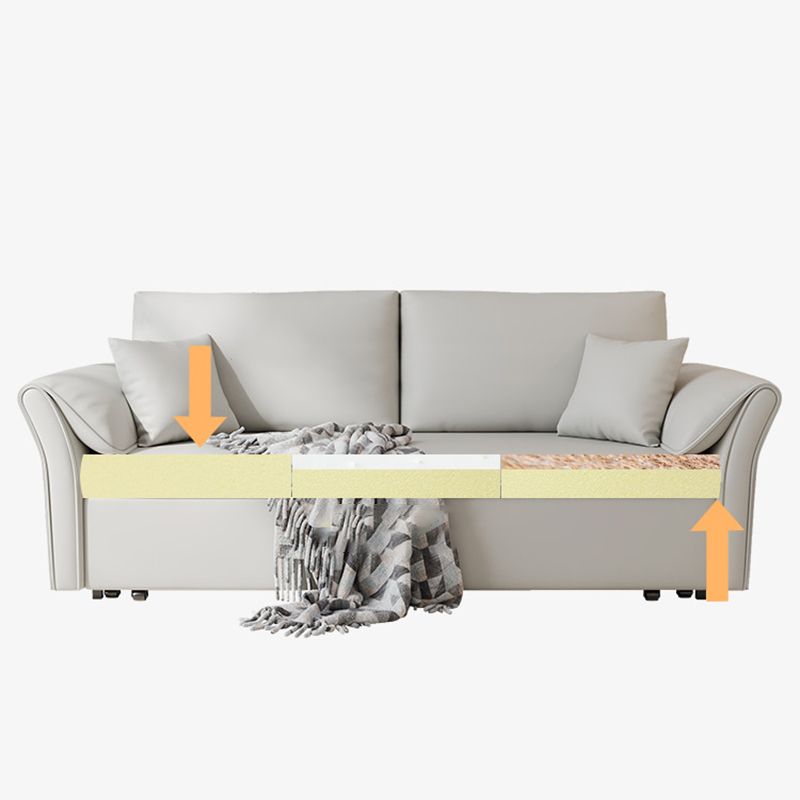 Scandinave White Futon and Mattress Arms Futon Sleeper Sanga avec rangement