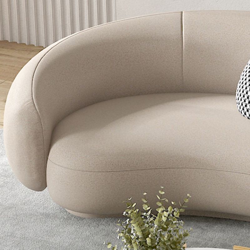 Sofa courbe serré en cuir faux contemporain canapé de bras en pente