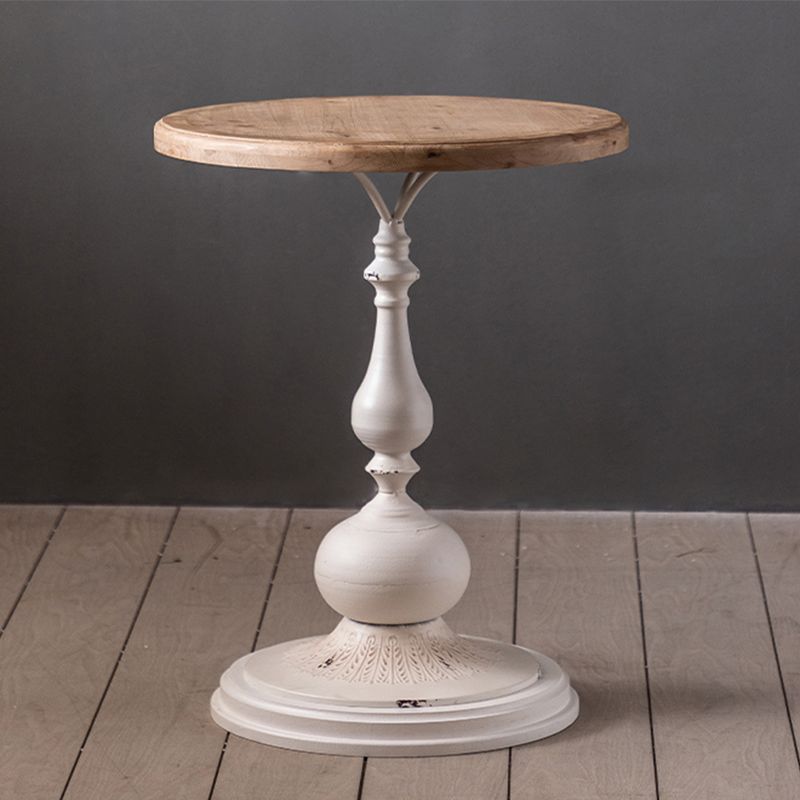 French Country Round Wood Top Coffee Table Iron Pedestal Cocktail Table Clearhalo 'Coffee & Accent Tables' 'Coffee Tables' 'coffee_tables' 'furn' 'furn_coffee_tables' 'Furniture' 'Living Room Furniture' 1200x1200_1ee01c06-6eff-4fbb-8341-24a2b5a985ca