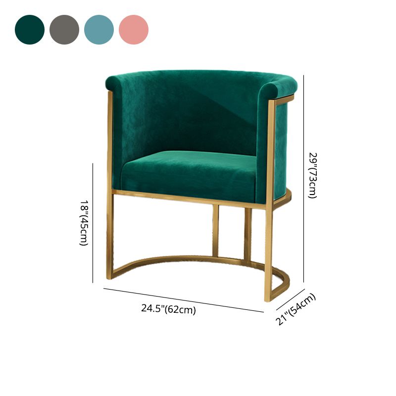 Scandinavian Luxury Fabric Dining Chair Armless Solid Back Chair