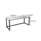 Modern Rectangular Writing Desk Sintered Stone H-Shape Office Desk for Home