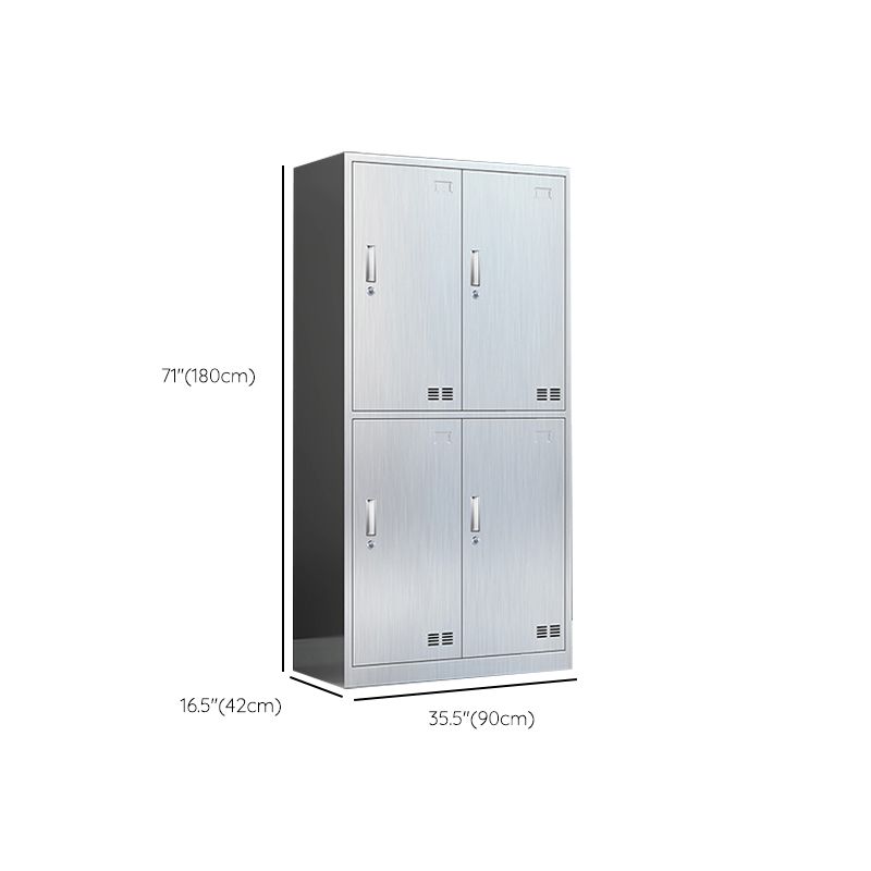 Modern Chrome Storage Cabinet for Bathroom Metal Cabinet with Hinged Doors Clearhalo 'Armoires & Wardrobes' 'armoires_wardrobes' 'Bedroom Furniture' 'furn' 'furn_armoires_wardrobes' 'Furniture' 1200x1200_1ee2875e-10f2-4fbe-a378-85d361db59eb