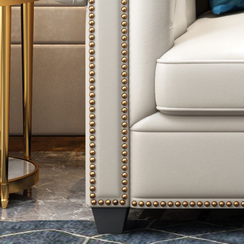 Tufted Rolled Arm Chesterfield Sofa Faux Leather Beige Cushions Sofa Clearhalo 'furn' 'furn_sofas' 'Furniture' 'Living Room Furniture' 'Sofa' 'sofas' 1200x1200_1ee2fd19-99cc-4fd9-8fe9-5a1d43d94434