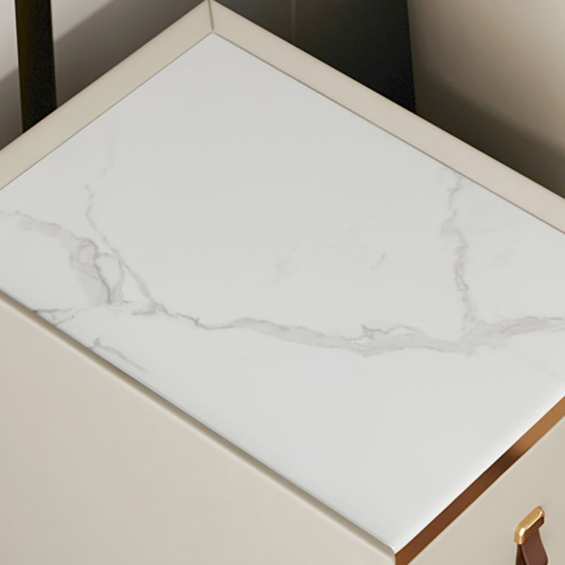 引き出し付きのモダンなベッドナイトスタンドストーンアクセントテーブルナイトスタンド