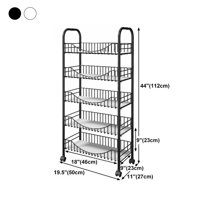 Modern Steel Bookcase with Wheels Open Bookshelf for any Room