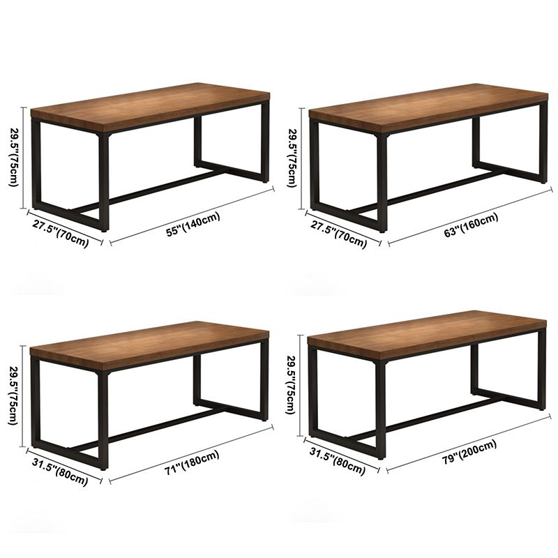Industrial Rectangle Dining Table Pine Solid Wood Table with Trestle Base for Home Kitchen Dinner Clearhalo ' dining_table' 'Dining Tables & Seating' 'Dining Tables' 'furn' 'furn_dining_table' 'Furniture' 'furniture_dining_table' 'Kitchen & Dining Furniture' 'kitchen&dining_furn' 'kitchen' 'kitchen_dining_table' 1200x1200_1ee5269a-f64a-4b08-afeb-9740a8500697