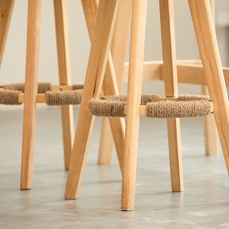 Modern Rubberwood Solid Wood Bar Stool Matte Finish Home Stool Clearhalo 'Bar Furniture' 'Bar Stools' 'bar_stools' 'furn' 'furn_bar_stools' 'Furniture' 'furniture_bar_stools' 'Kitchen & Dining Furniture' 1200x1200_1ee54867-578c-4784-ae88-3ab17992ed88