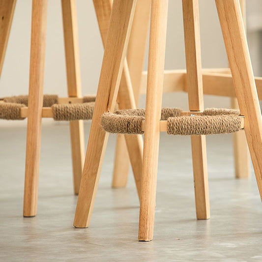 Modern Rubberwood Solid Wood Bar Stool Matte Finish Home Stool Clearhalo 'Bar Furniture' 'Bar Stools' 'bar_stools' 'furn' 'furn_bar_stools' 'Furniture' 'furniture_bar_stools' 'Kitchen & Dining Furniture' 1200x1200_1ee54867-578c-4784-ae88-3ab17992ed88