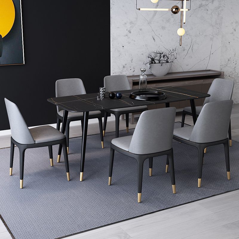 Industrial Sintered Stone Dining Table Rectangle Table with 4 Legs Clearhalo 'Dining Tables & Seating' 'Dining Tables' 'dining_table' 'furn' 'furn_dining_table' 'Furniture' 'Kitchen & Dining Furniture' 1200x1200_1ee58ae8-7155-433e-b16b-7c8a97f244dc