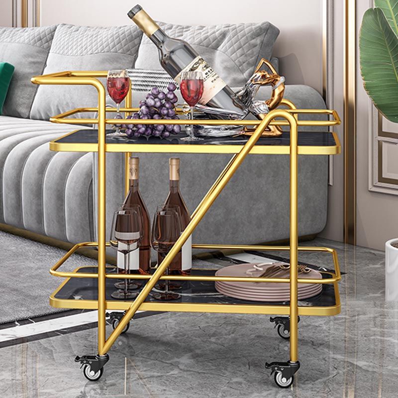 32.28" High Modern Prep Table Rolling Stone Prep Table for Dining Room