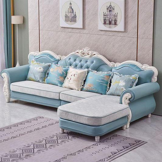 Traditional Style 46.45 " H Rolled Arm Sofa & Chaise for Living Room Clearhalo 'furn' 'furn_sectionals' 'Furniture' 'Living Room Furniture' 'Sectionals' 1200x1200_1ee5f693-c9dd-4a13-99cb-ccaa320a83ff