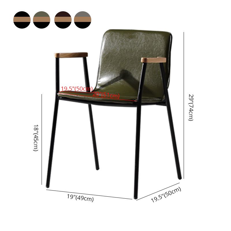 Industrial Style Dining Chairs Kitchen Arm Side Chairs with Metal Legs Clearhalo ' kitchen&dining_furn' 'Dining Chairs' 'Dining Tables & Seating' 'dining_chair' 'furn' 'furn_dining_chair' 'Furniture' 'furniture_dining_chair' 'Kitchen & Dining Furniture' 'kitchen' 1200x1200_1ee714ce-93ba-40a5-8c54-45b6e282b5e8