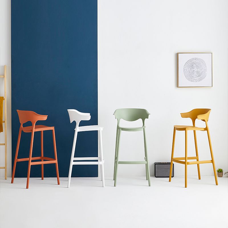 Nordic Style Plastic Seats Barstool 4 Legs Backrest Colorful Bar Stool (set of 2) Clearhalo 'Bar Furniture' 'Bar Stools' 'bar_stools' 'furn' 'furn_bar_stools' 'furniture_bar_stools' 'Kitchen & Dining Furniture' 'kitchen&dining_furn' 'kitchen' 'kitchen_furn' Furniture' 1200x1200_1ee7448c-32a2-4664-937b-003c9d5233ef