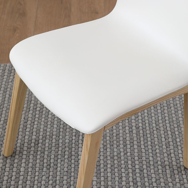 Contemporary Kitchen Dining Side Chair Wood Parsons Chair in White