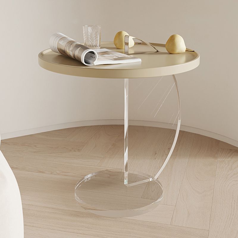 Tavolo da tavolo da piedistallo acrilico in legno in legno contemporaneo