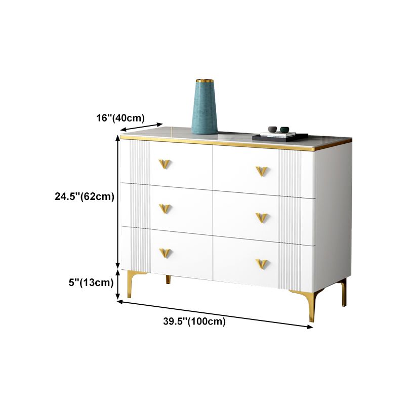 Modern Style Stone Buffet Sideboard White 15.7"D Dining Room Buffet Server with Drawer Clearhalo 'buffet_sideboard' 'Buffets & Sideboards' 'Furniture' 'furniture_buffet_sideboard' 'Kitchen & Dining Furniture' 1200x1200_1ee96478-f732-4f7b-ad53-2b322739878c