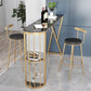 Faux Marble Bar Height Table Modern Style Bistro Pub Table with 2 Shelves Clearhalo 'Bar Furniture' 'Bar Tables' 'bar_tables' 'furn' 'furn_bar_tables' 'Furniture' 'Kitchen & Dining Furniture' 1200x1200_1ee987c5-2c39-49a2-8e38-a3c008e75d0e