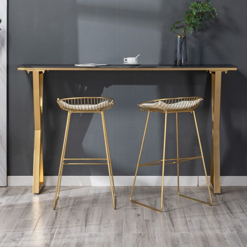 Stone Bar Table Glam Rectangle Bar Dining Table with Double Pedestal for Living Room Clearhalo 'Bar Furniture' 'Bar Tables' 'bar_tables' 'furn' 'furn_bar_tables' 'Furniture' 'Kitchen & Dining Furniture' 1200x1200_1eea5268-c9af-45b1-aa2c-d13db0718cfd