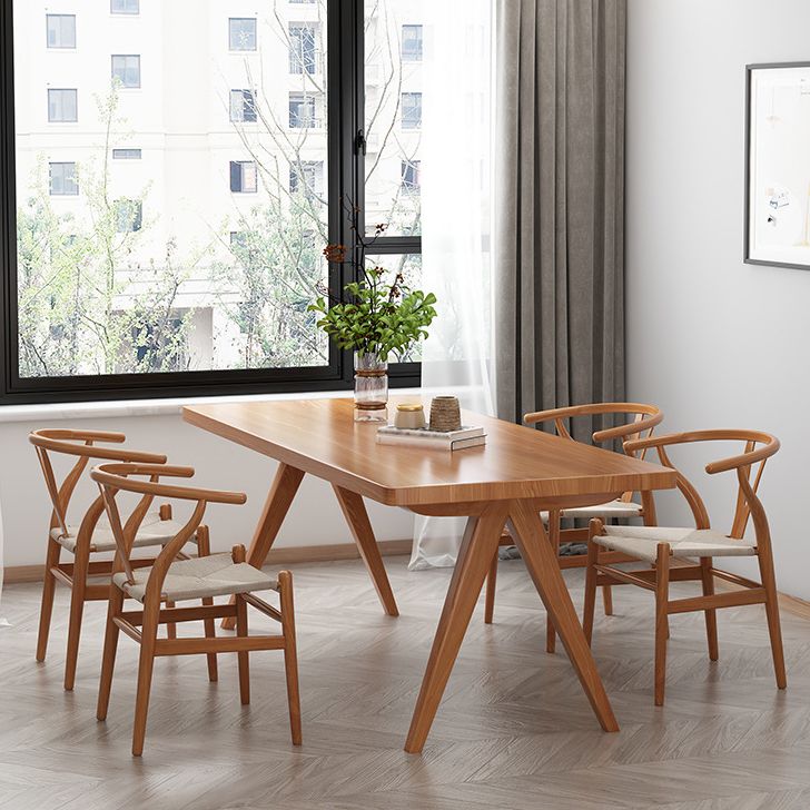 Rectangle Dining Table Pine Solid Wood Dining Table with 4 Legs for Dining Room Clearhalo 'Dining Tables & Seating' 'Dining Tables' 'dining_table' 'furn' 'furn_dining_table' 'Furniture' 'Kitchen & Dining Furniture' 1200x1200_1eeafa8c-de12-40bf-b40a-964b276f7aea